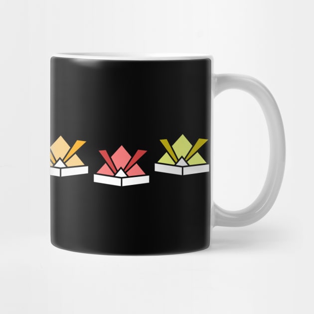 Colorful Origami Samurai helmets by HolidayBug